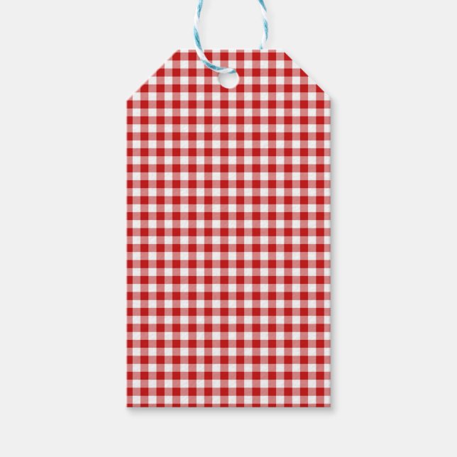 Red Gingham Geschenkanhänger (Vorderseite)
