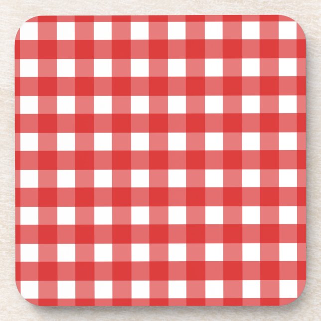 Red Gingham Getränkeuntersetzer (Vorderseite)
