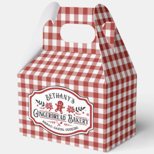 Red Gingham Gingerbread Bäckerei Geschenkschachtel