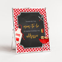 Red Gingham GRILLEN Baby Shower Envelope Station