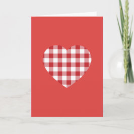 Red Gingham Heart Feiertagskarte