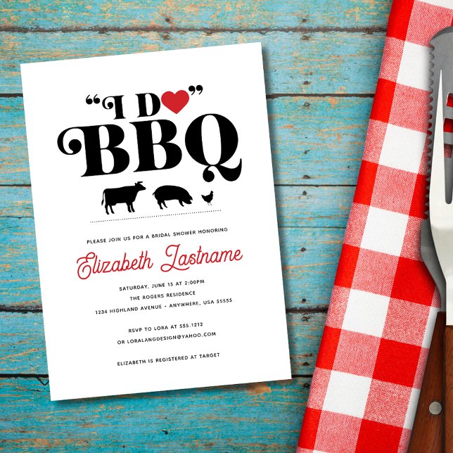 Red Gingham I Do GRILLEN Bridal Shower Einladung (Von Creator hochgeladen)