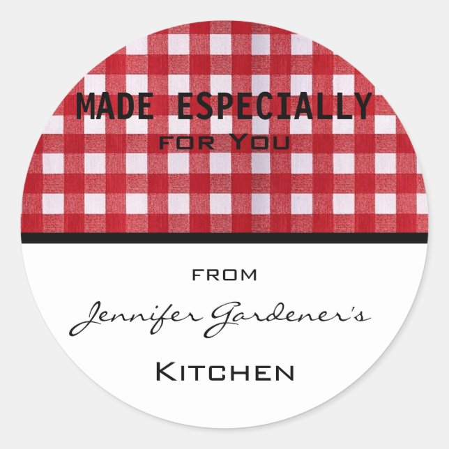 Red Gingham Jar Sticker (Vorderseite)