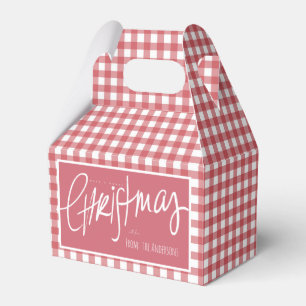 Red Gingham Kariert Weihnachten Geschenkschachtel