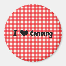 Red Gingham Karo I Heart Canning Kitchen Magnet