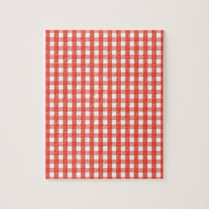 Red Gingham Karo Pattern Puzzle
