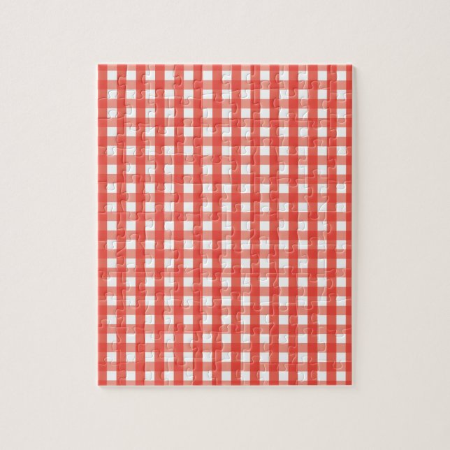 Red Gingham Karo Pattern Puzzle (Vertikal)