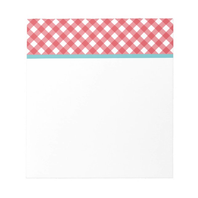 Red Gingham Kitchen Notepad Notizblock (Vorderseite)