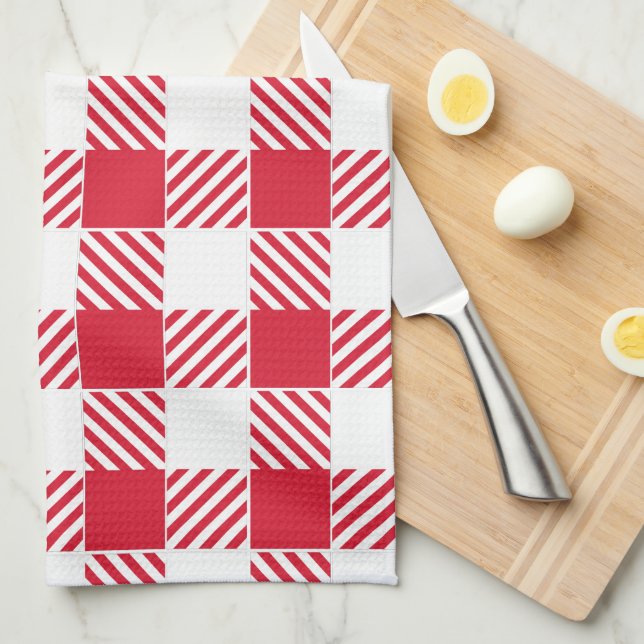 Red Gingham Kittuch Handtuch (Viertel Falte)
