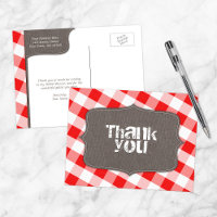 Red Gingham Leinwände Dankeschön Ihnen Postkarten