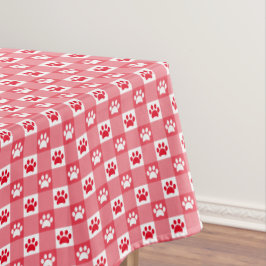 Red Gingham mit Paw Prints Picnic Tischdecke