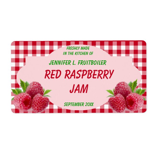 Red Gingham mit Raspberries Jam oder Food (Vorne)