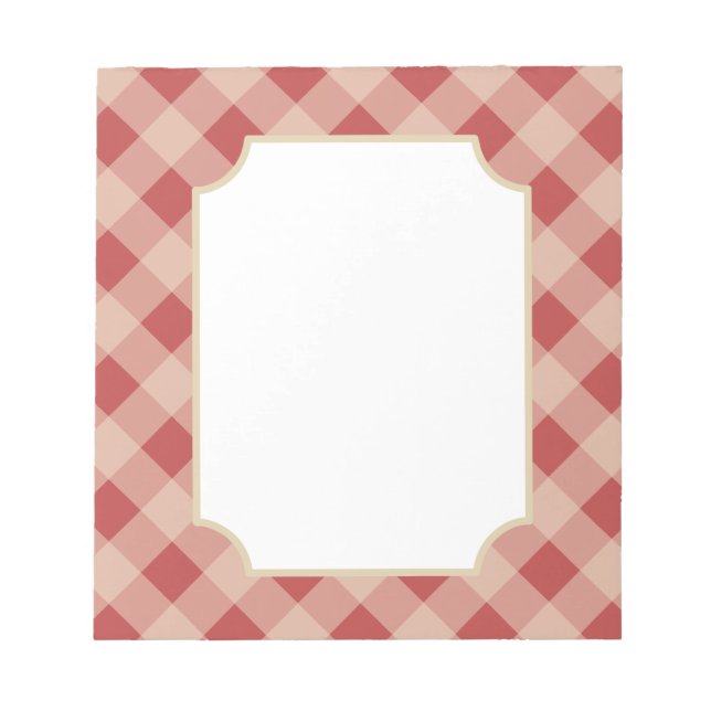 Red Gingham Notepad Notizblock (Vorderseite)
