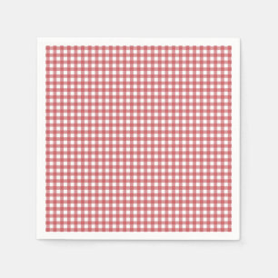 Red Gingham Paper Napkins Serviette