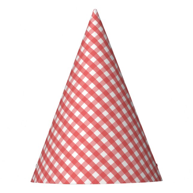 Red Gingham Partyhütchen (Vorderseite)