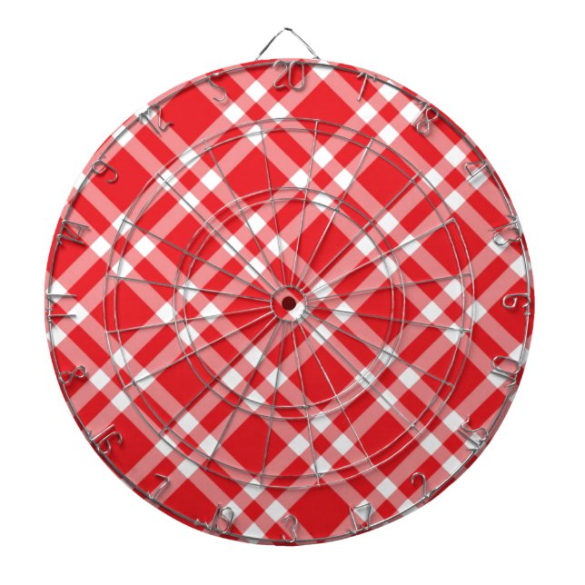Red Gingham Pattern Dartscheibe (vorne)