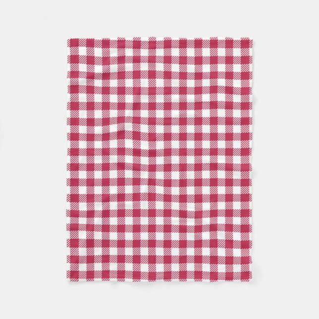 Red Gingham Pattern Fleecedecke (Vorderseite)