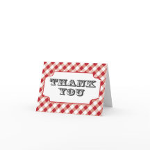 Red Gingham Pattern Vielen Dank, dass Sie sich Kar