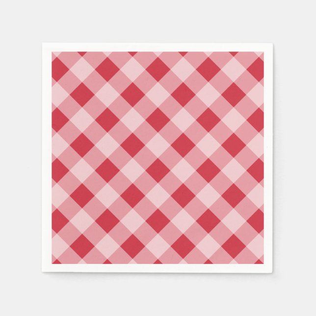 Red Gingham Picnic Party GRILLEN Napkins Serviette (Vorderseite)