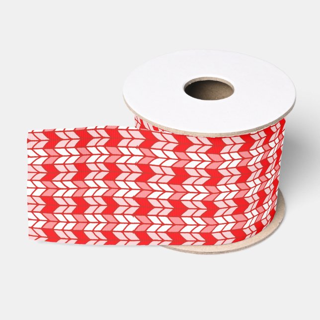 RED GINGHAM STRICK 3" Grosgrain Ribbon Ripsband (Spule)