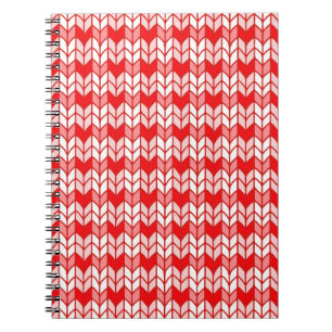 RED GINGHAM STRICK 6.5x8.75 Spiral Notebook Notizblock
