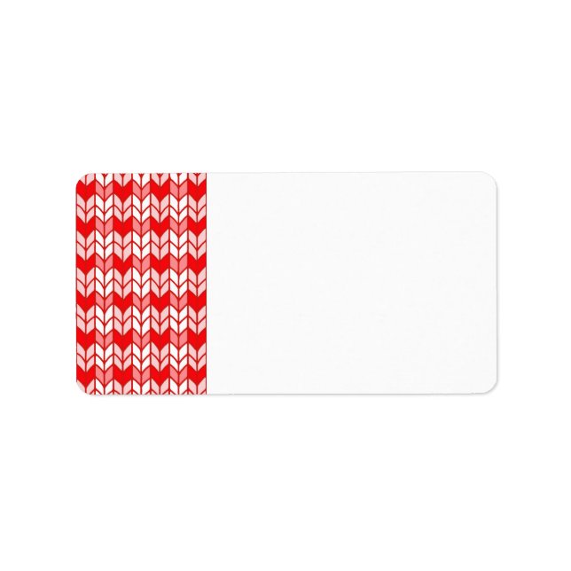 RED GINGHAM STRICK Address Labels Adressaufkleber (Vorne)