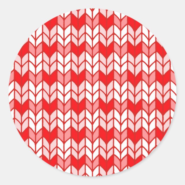 RED GINGHAM STRICK Kleine Round Stickers (Vorderseite)