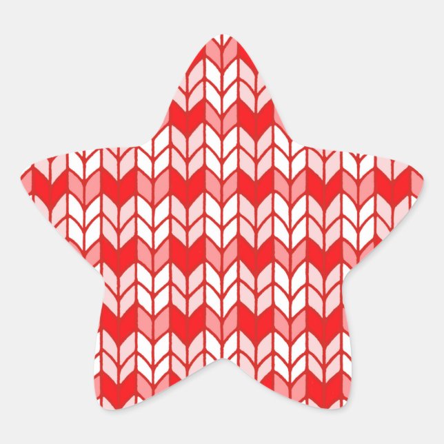 RED GINGHAM STRICK Star Stickers (Vorderseite)
