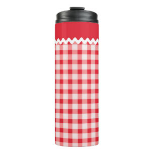Red Gingham Thermal Tumbler Thermosbecher