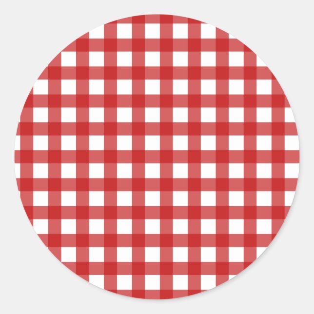 Red Gingham Umschlag Aufkleber (Vorderseite)