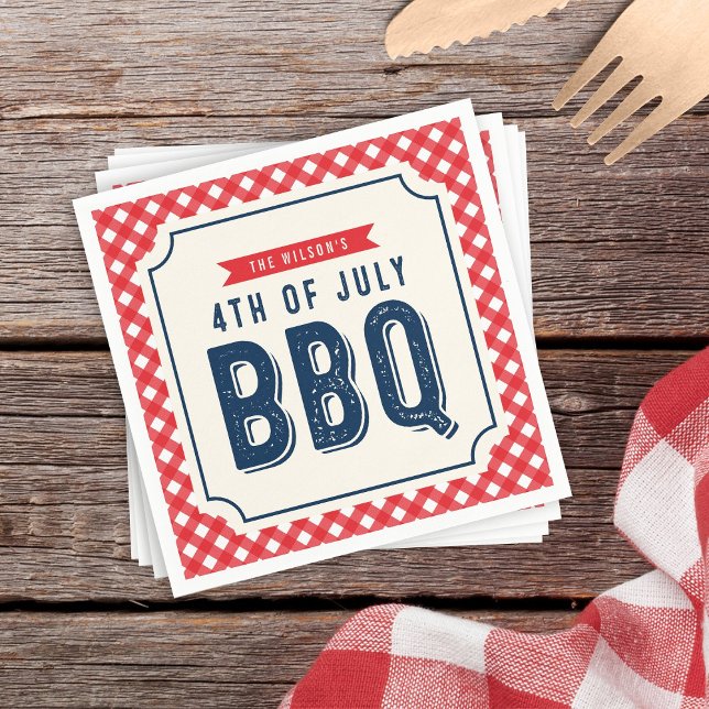Red Gingham und Blue 4. Juli GRILLEN Serviette (Von Creator hochgeladen)