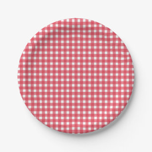 Red Gingham Western Party Pappteller