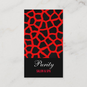 Red Giraffe Print Design Business Card Visitenkarte