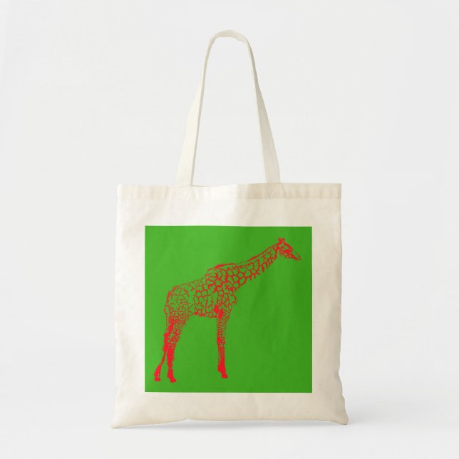 Red Giraffe Stencil Tragetasche (Vorne)