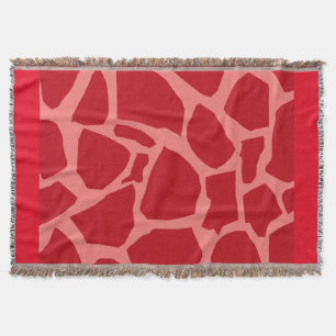 Red Giraffe Texture Throw Blanket Decke