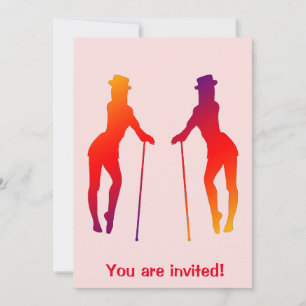 Red Girls Dancing Jazz Einladung