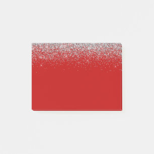 Red Glam & Glitzer Post-it Klebezettel