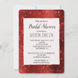 Red Glam Glitzy Sparkle Einladung