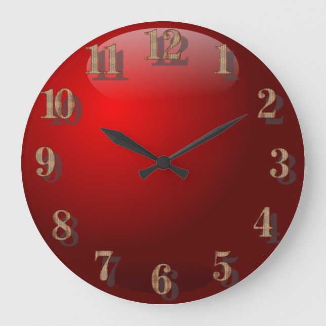 Red Glass Design Große Wanduhr (Vorderseite)