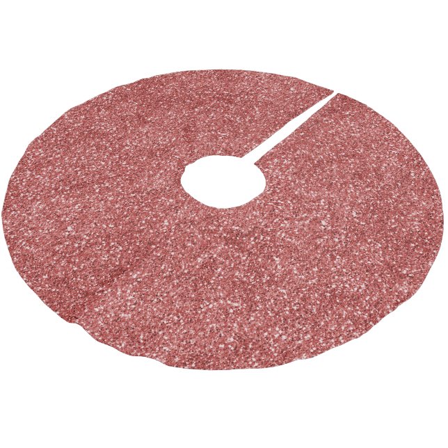 Red Glitz Glitzer Polyester Weihnachtsbaumdecke (Schrägansicht)