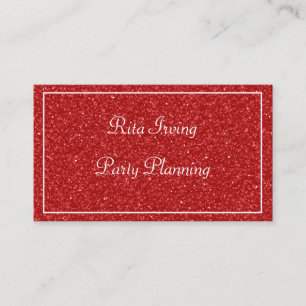 Red Glitzer Business Card Visitenkarte