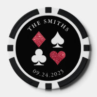 Red Glitzer Card Anzug Hochzeitdatum und -name