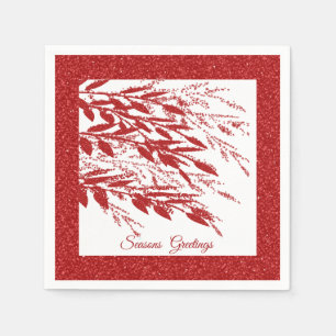 Red Glitzer Christmas Berry Serviette