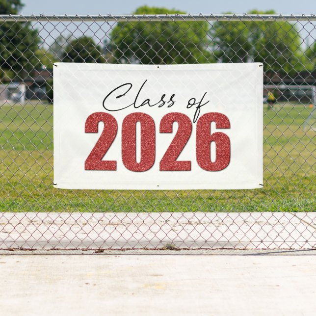 Red Glitzer Class 2026 Banner (Insitu)