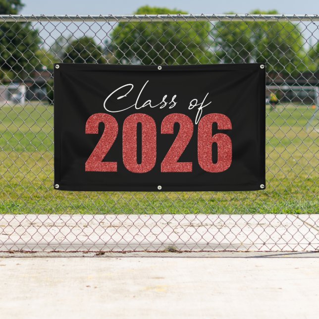 Red Glitzer Class 2026 Banner (Insitu)