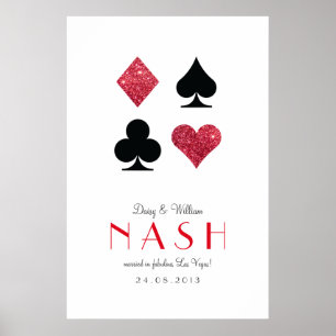 Red Glitzer Destiny Las Vegas Hochzeitsfeier Poster