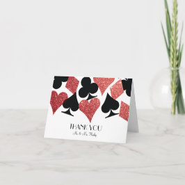 Red Glitzer Destiny Las Vegas Wedding Vielen Dank Dankeskarte