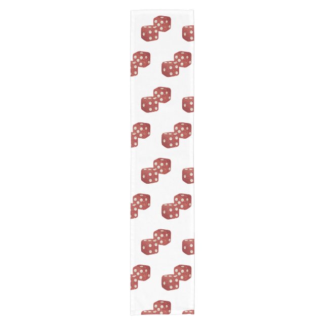 Red Glitzer Dice Casino Thema Kurzer Tischläufer (Vorderseite)