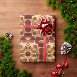 Red Glitzer Gold Blume Wrapping Paper Geschenkpapier