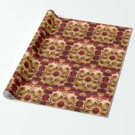 Red Glitzer Gold Blume Wrapping Paper Geschenkpapier